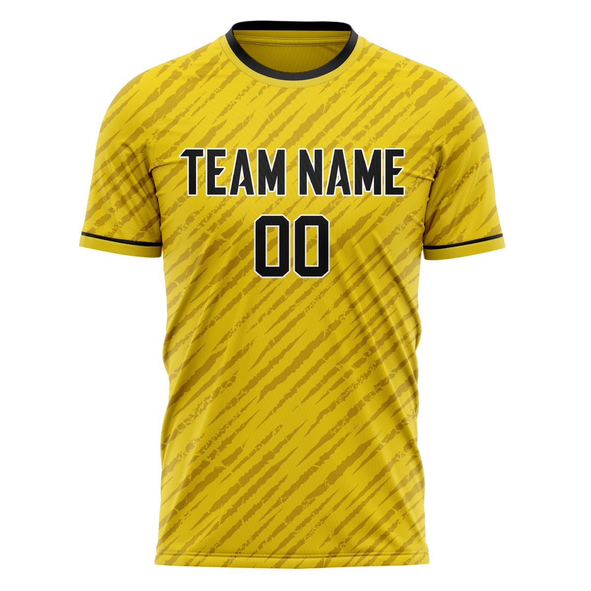 Custom Gold Black Pattern Soccer Jersey