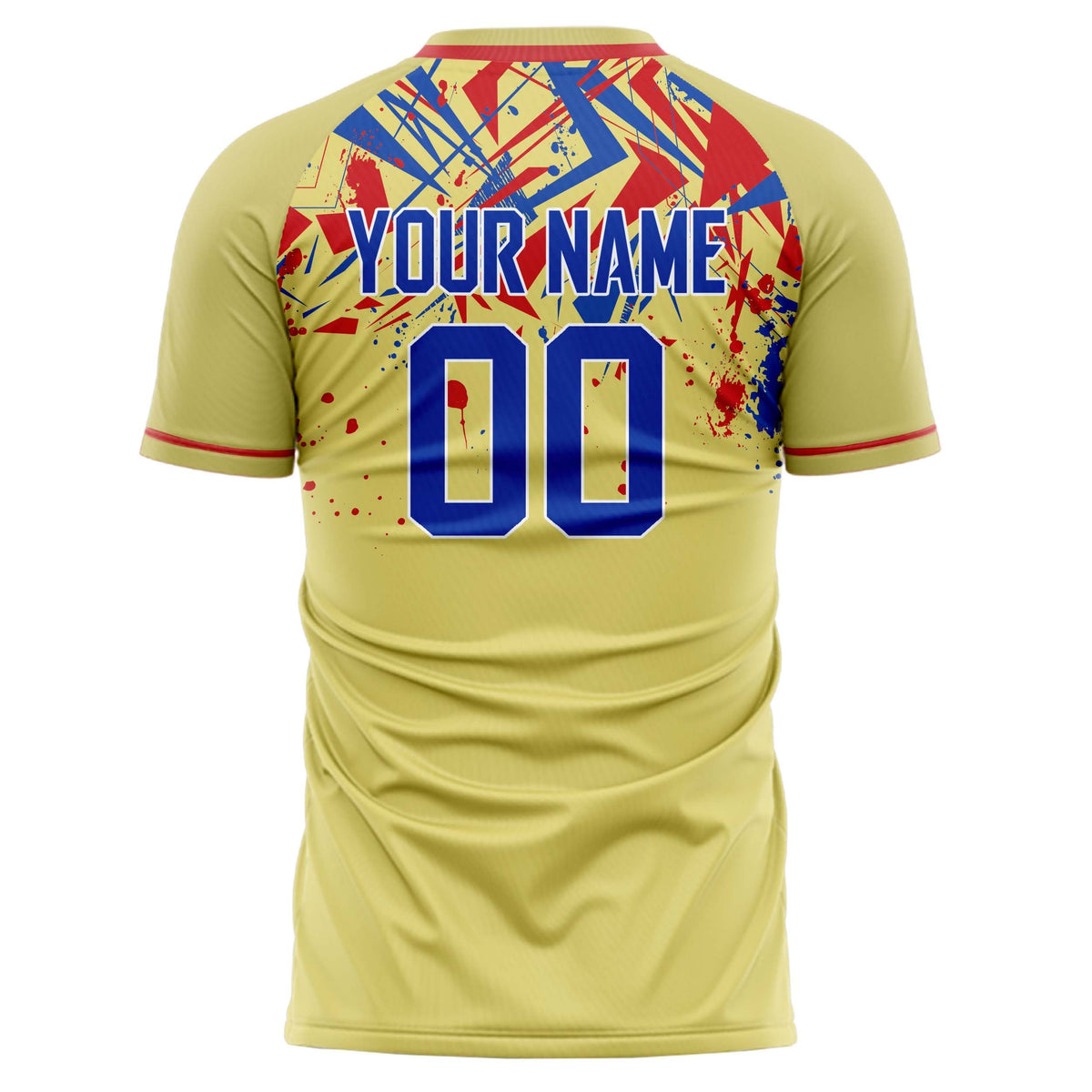 Custom Cream Royal Pattern Soccer Jersey