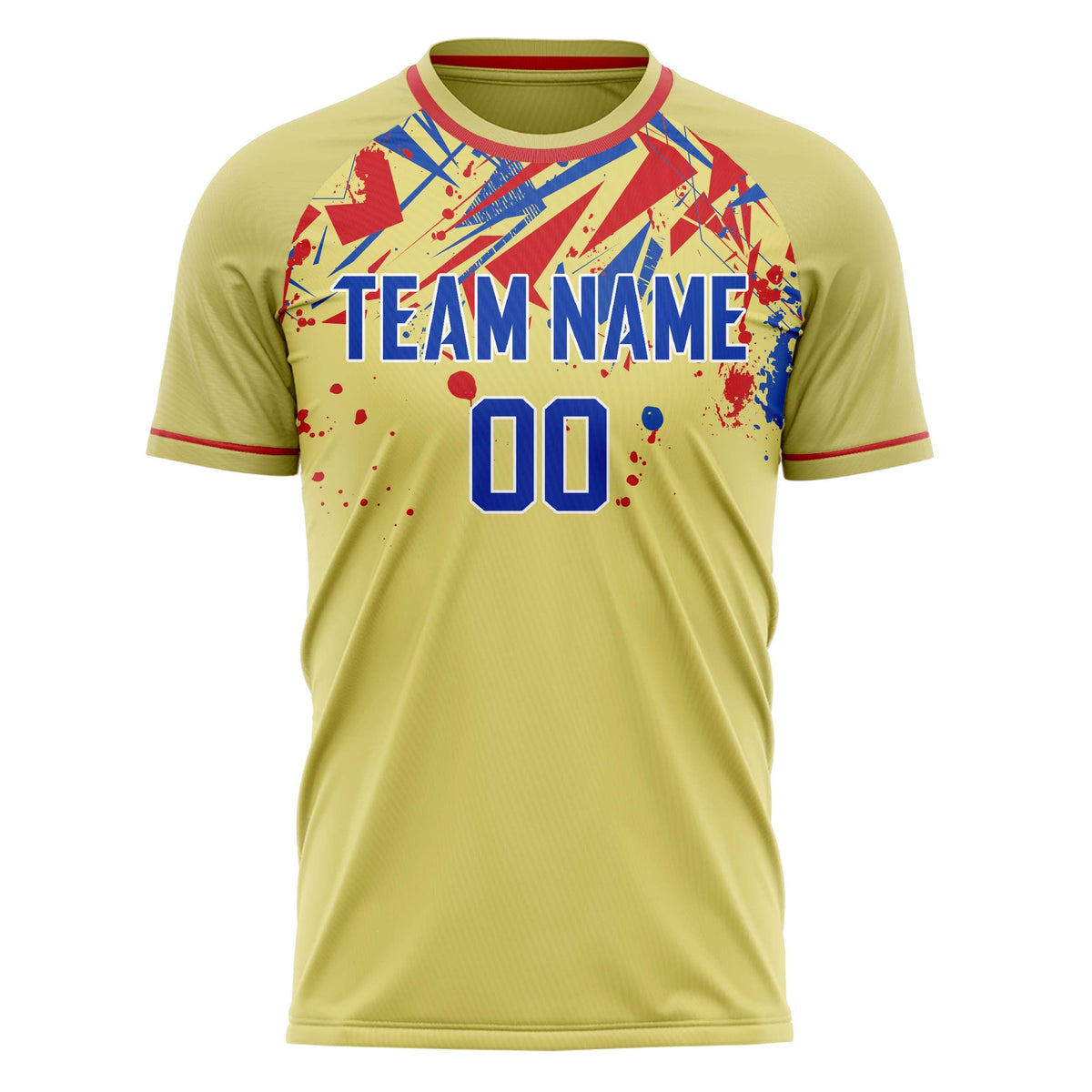 Custom Cream Royal Pattern Soccer Jersey