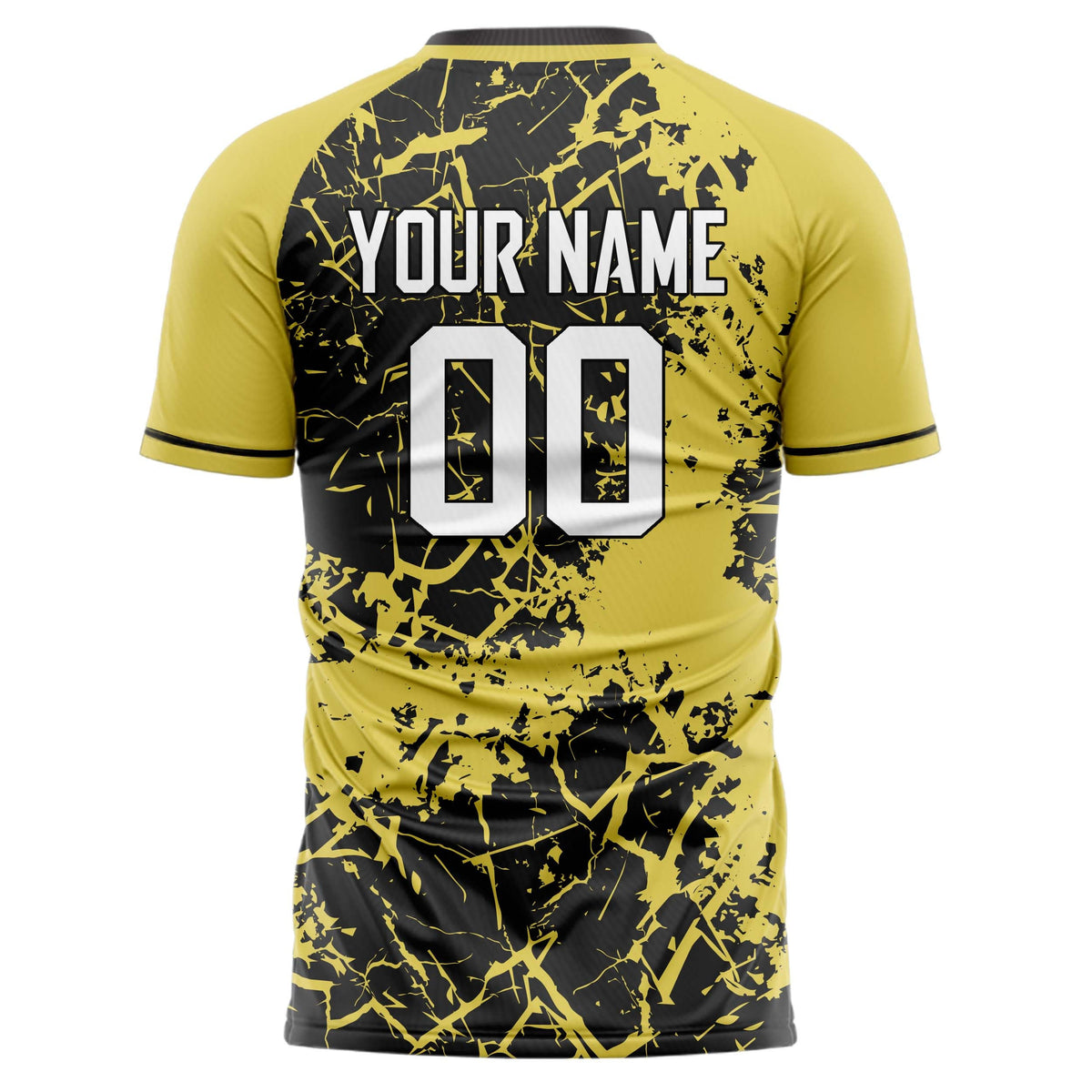 Custom Yellow Black Pattern Soccer Jersey