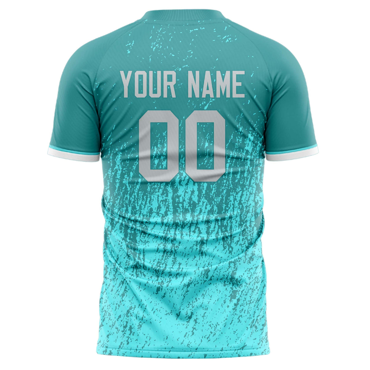 Custom Teal Light Teal Pattern Soccer Jersey