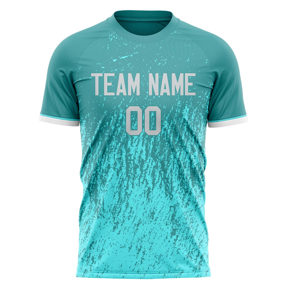 Custom Teal Light Teal Pattern Soccer Jersey