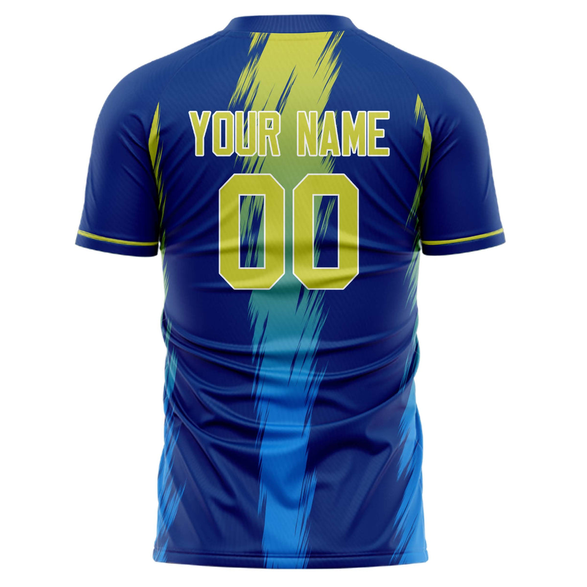 Custom Royal Yellow Pattern Soccer Jersey