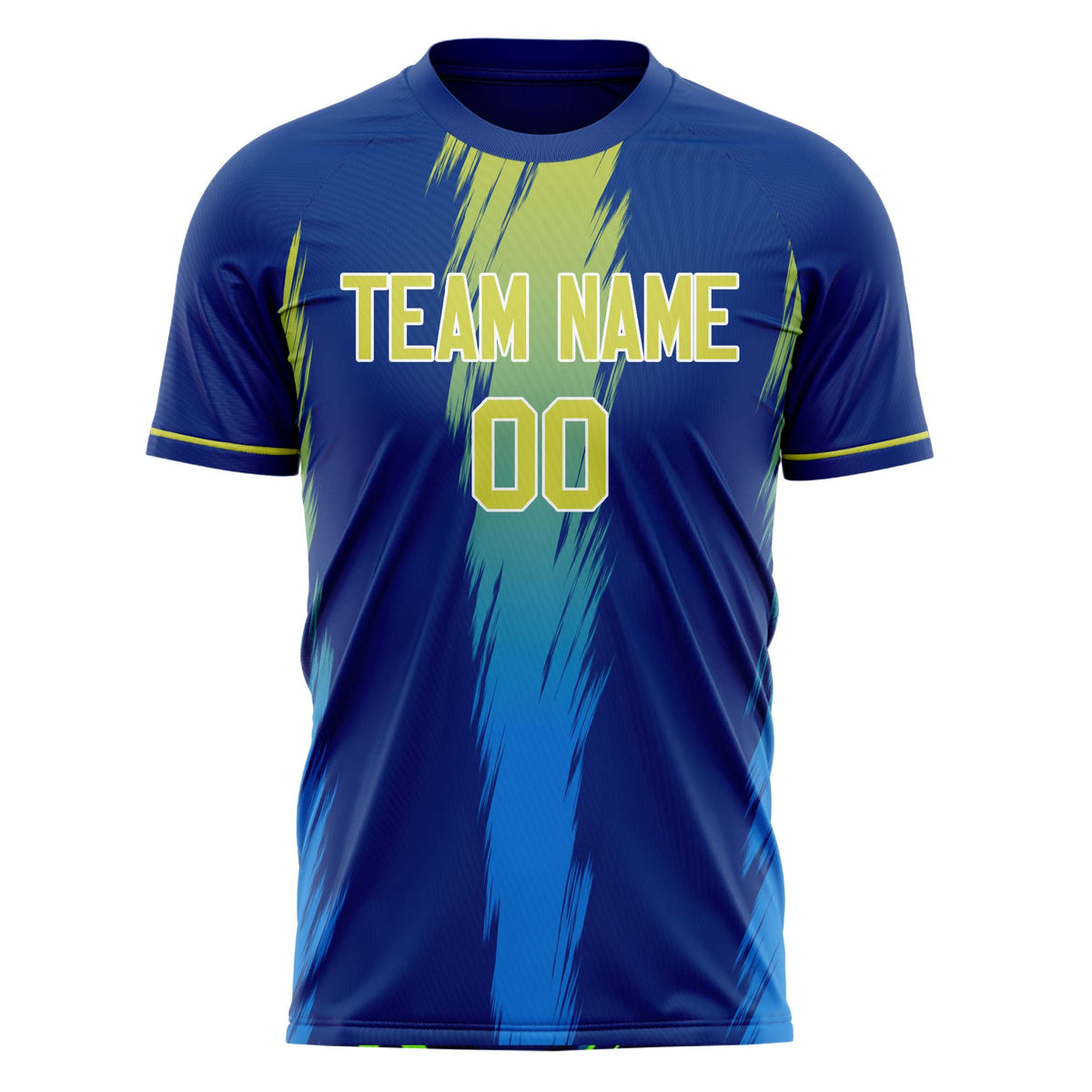 Custom Royal Yellow Pattern Soccer Jersey