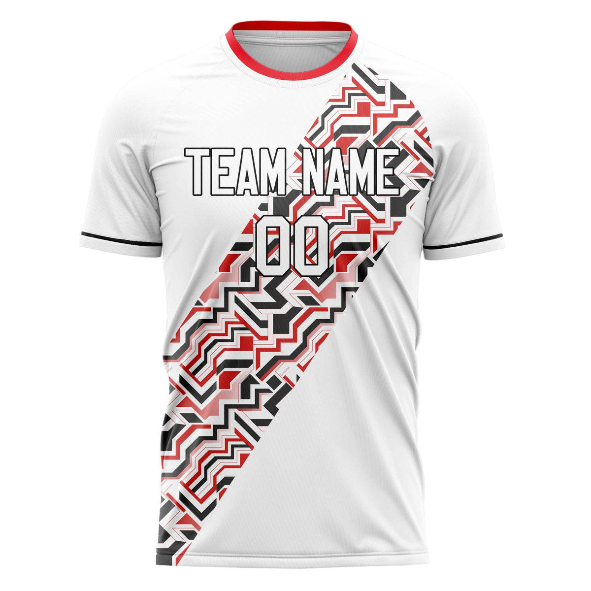 Custom White Black Pattern Soccer Jersey