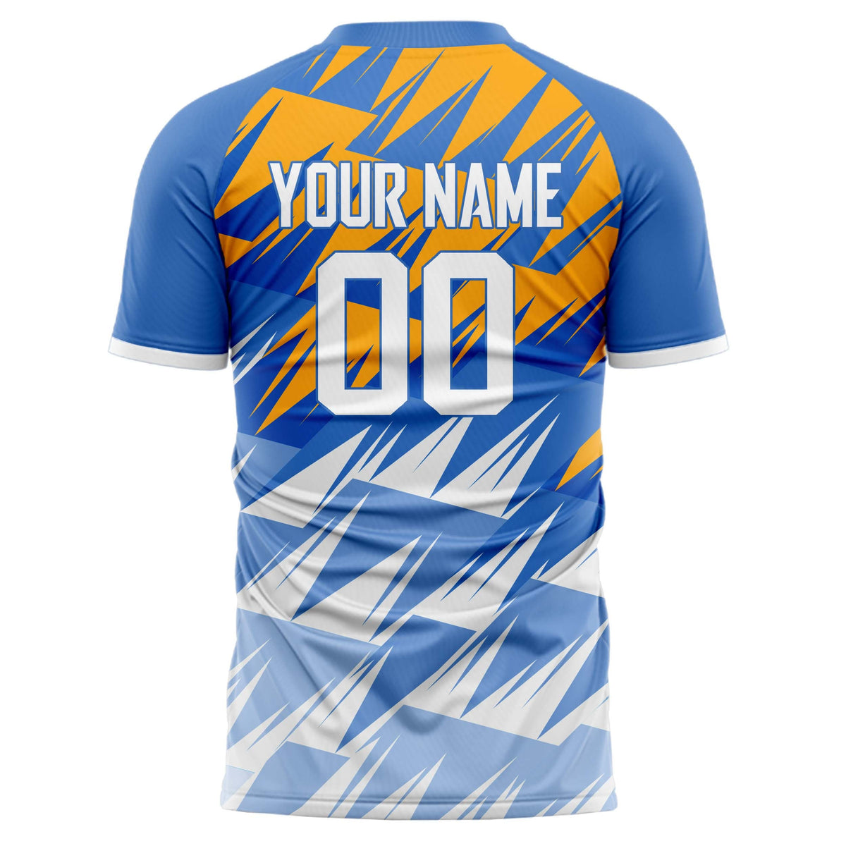 Custom Blue White Pattern Soccer Jersey