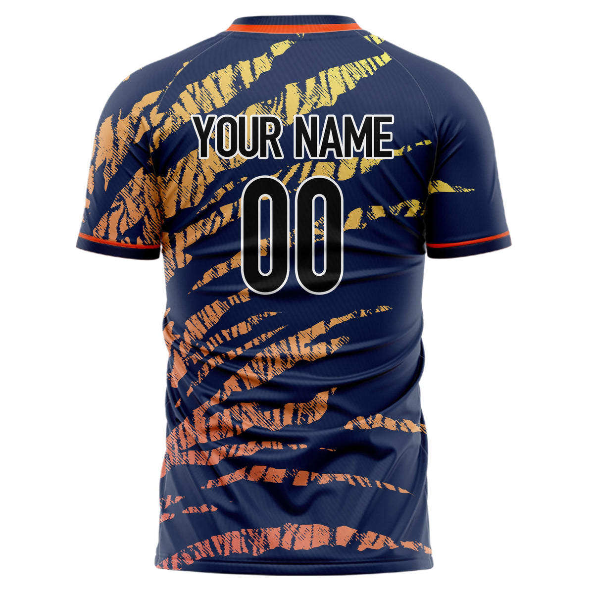 Custom Navy Red Pattern Soccer Jersey