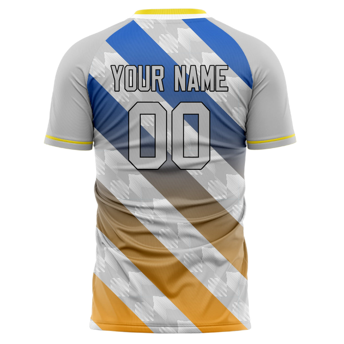 Custom Gray Blue Pattern Soccer Jersey