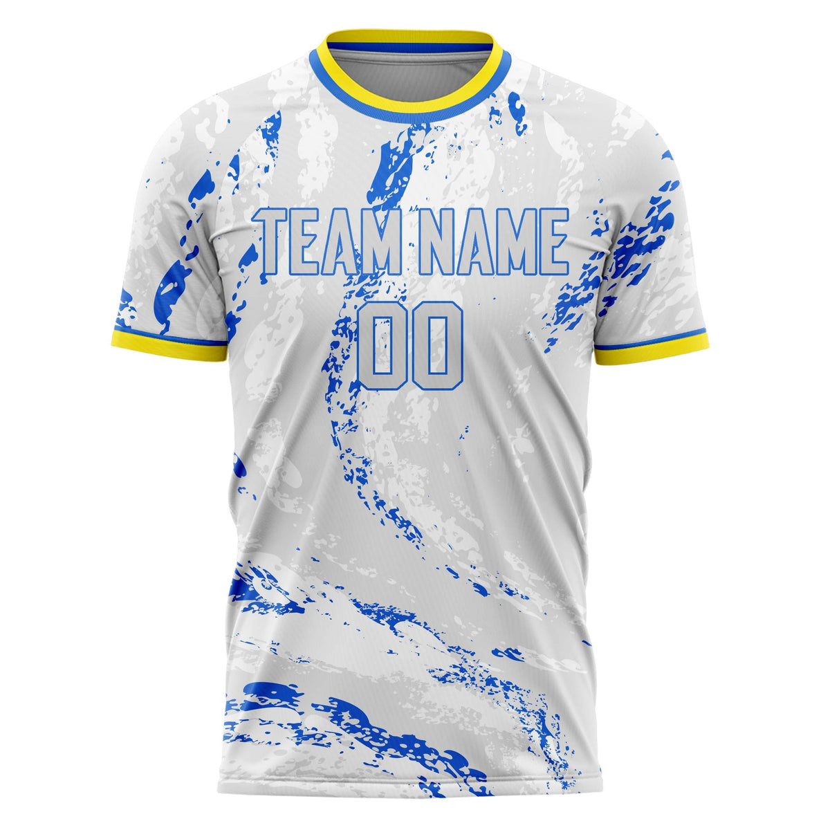 Custom Gray Blue Pattern Soccer Jersey