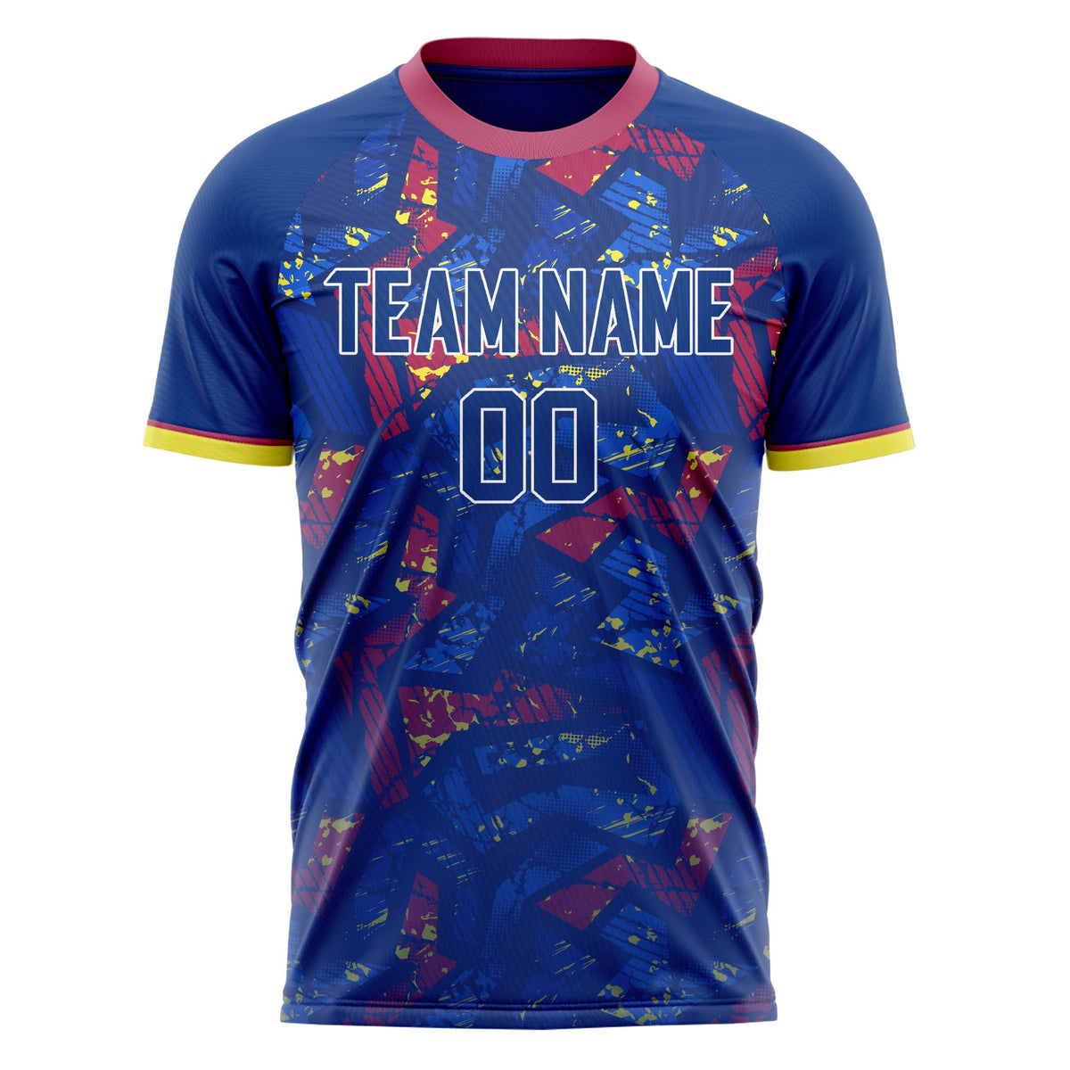 Custom Royal Red Pattern Soccer Jersey