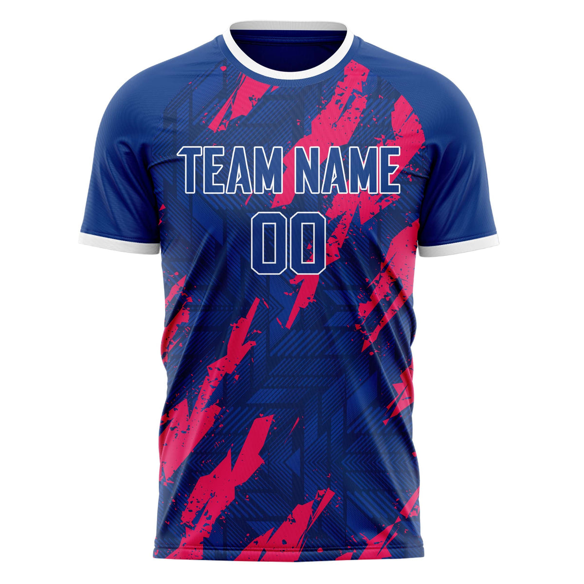 Custom Royal Red Pattern Soccer Jersey