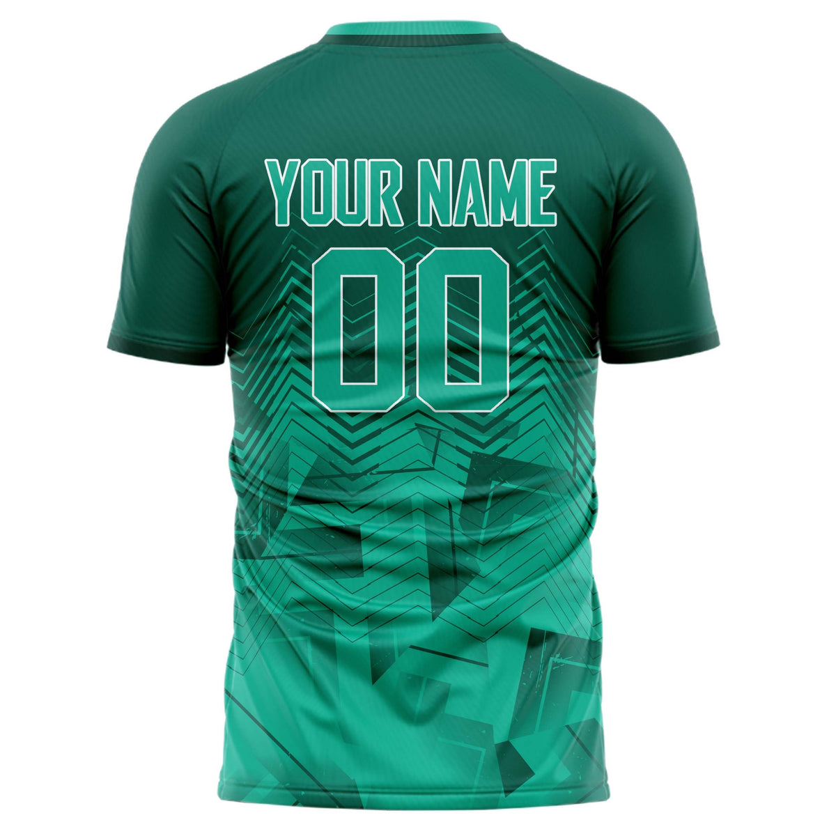 Custom Teal Light Teal Pattern Soccer Jersey