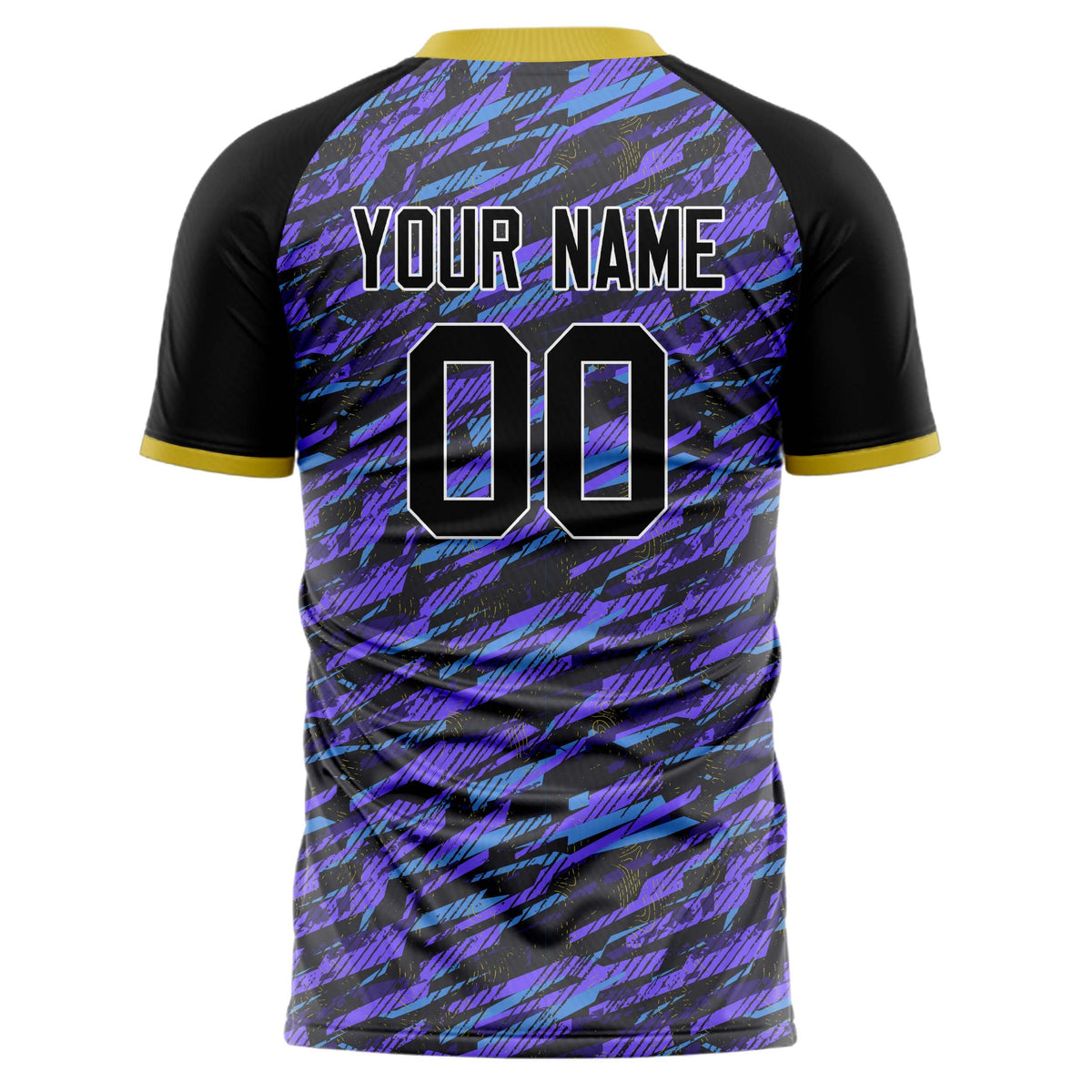 Custom Purple Black Pattern Soccer Jersey