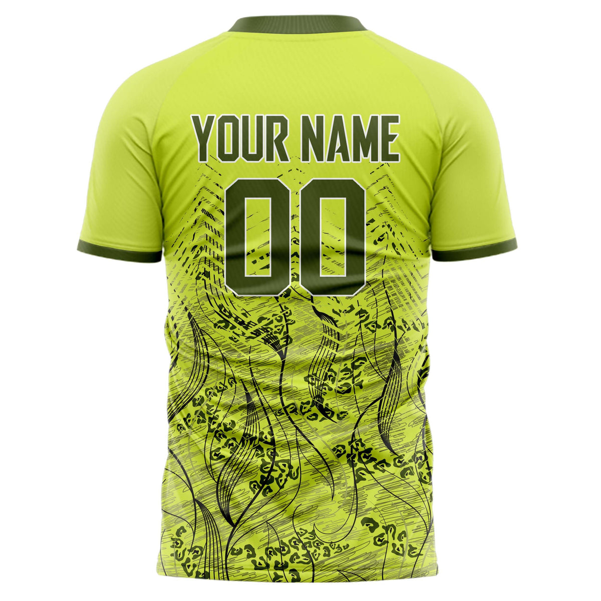 Custom Green Gray Pattern Soccer Jersey