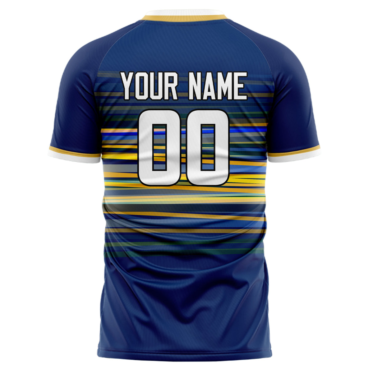 Custom Navy White Pattern Soccer Jersey