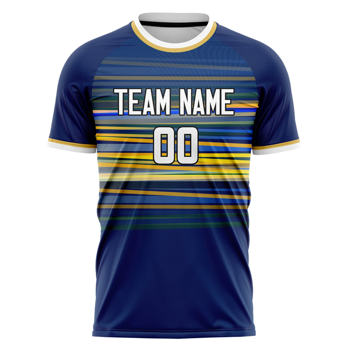 Custom Navy White Pattern Soccer Jersey