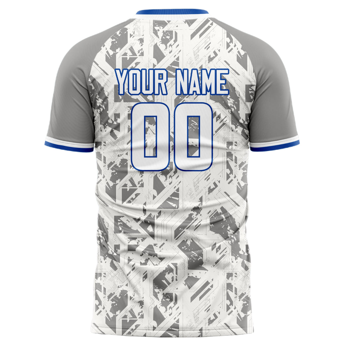 Custom White Gray Pattern Soccer Jersey