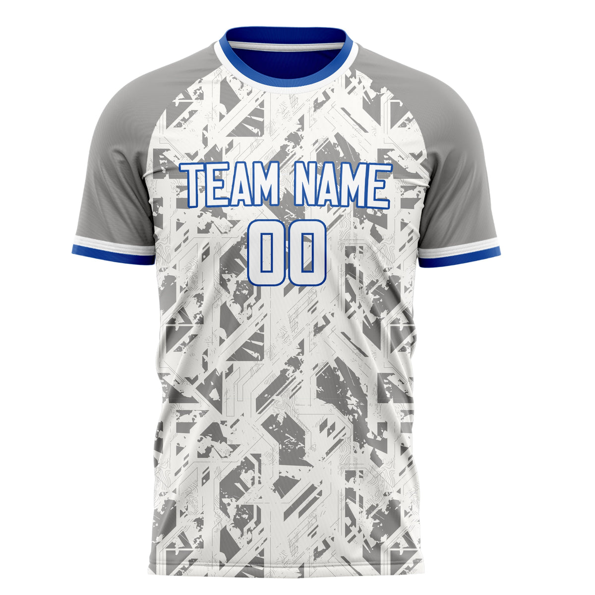 Custom White Gray Pattern Soccer Jersey