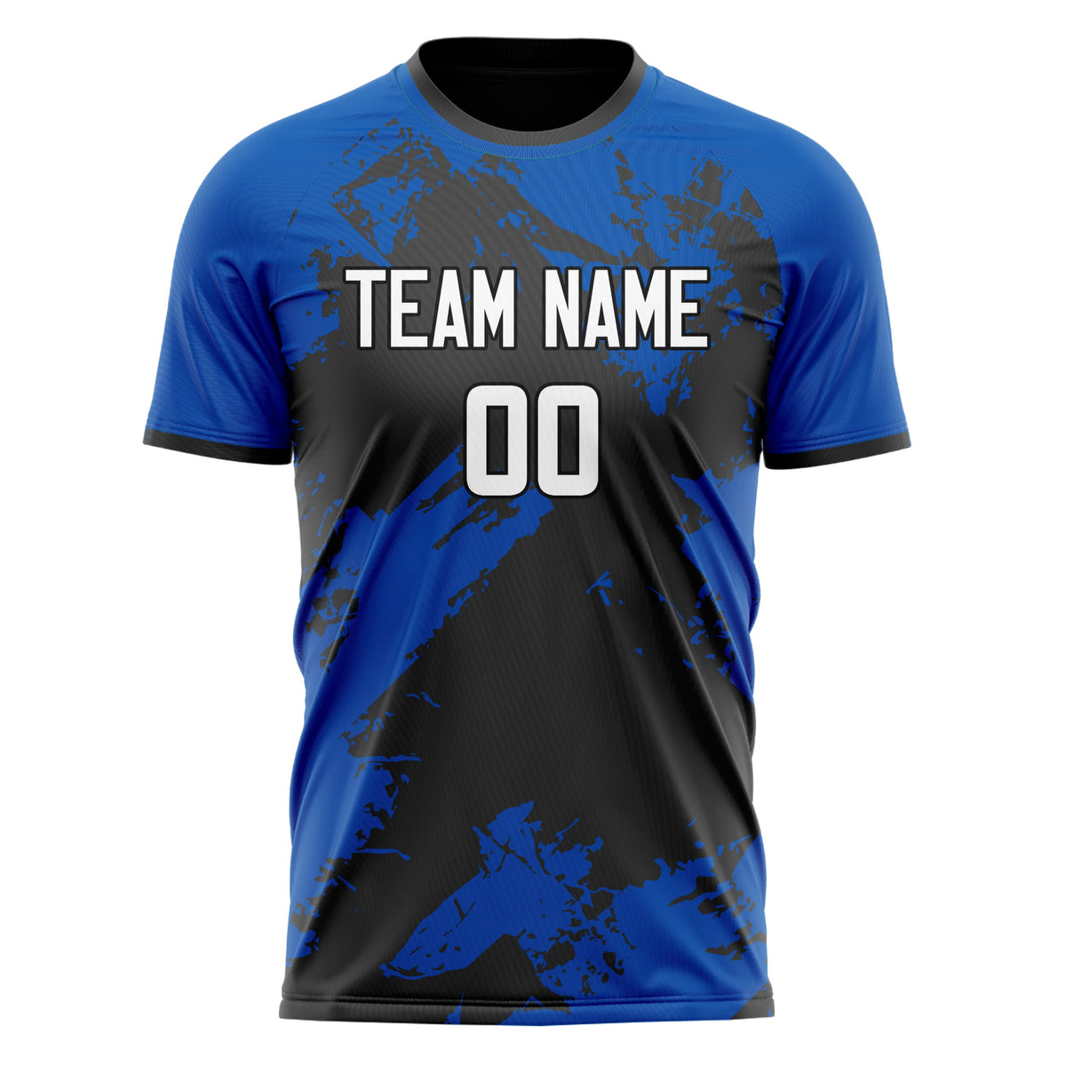 Custom Royal Black Pattern Soccer Jersey