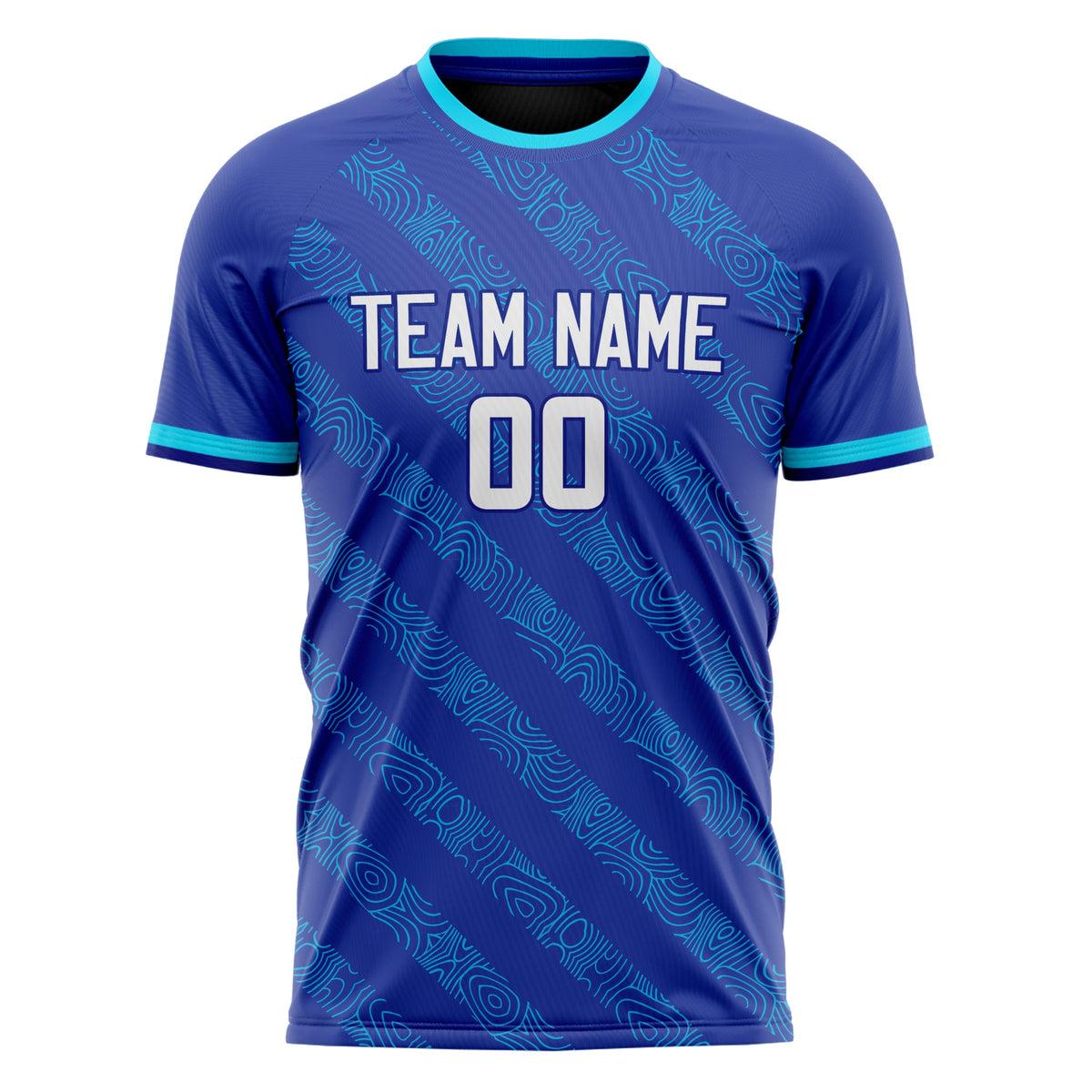 Custom Royal White Pattern Soccer Jersey