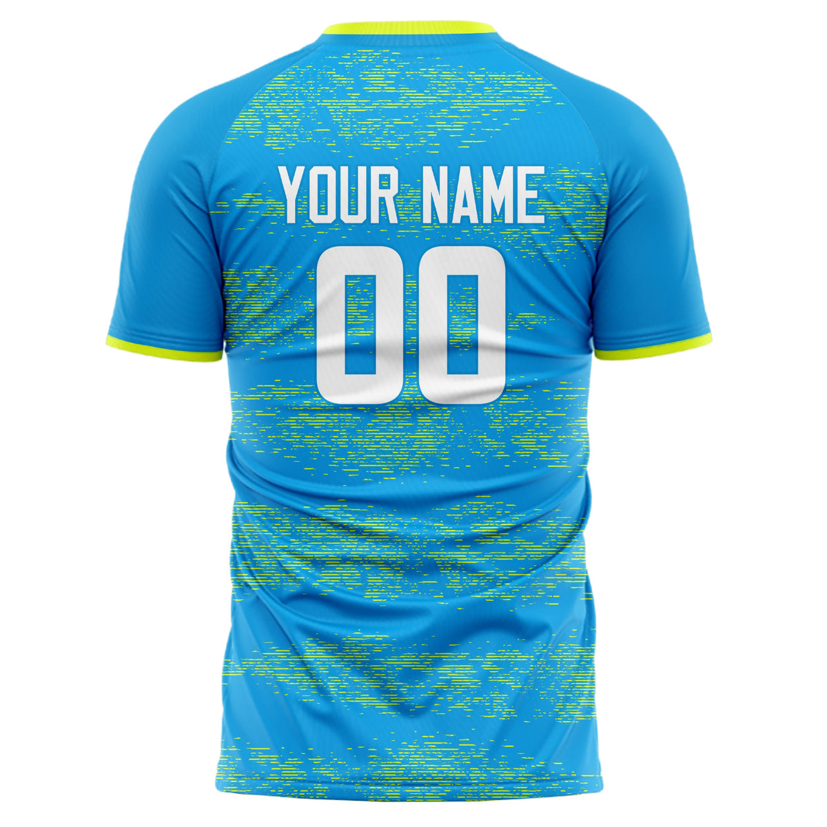 Custom Blue Yellow Pattern Soccer Jersey