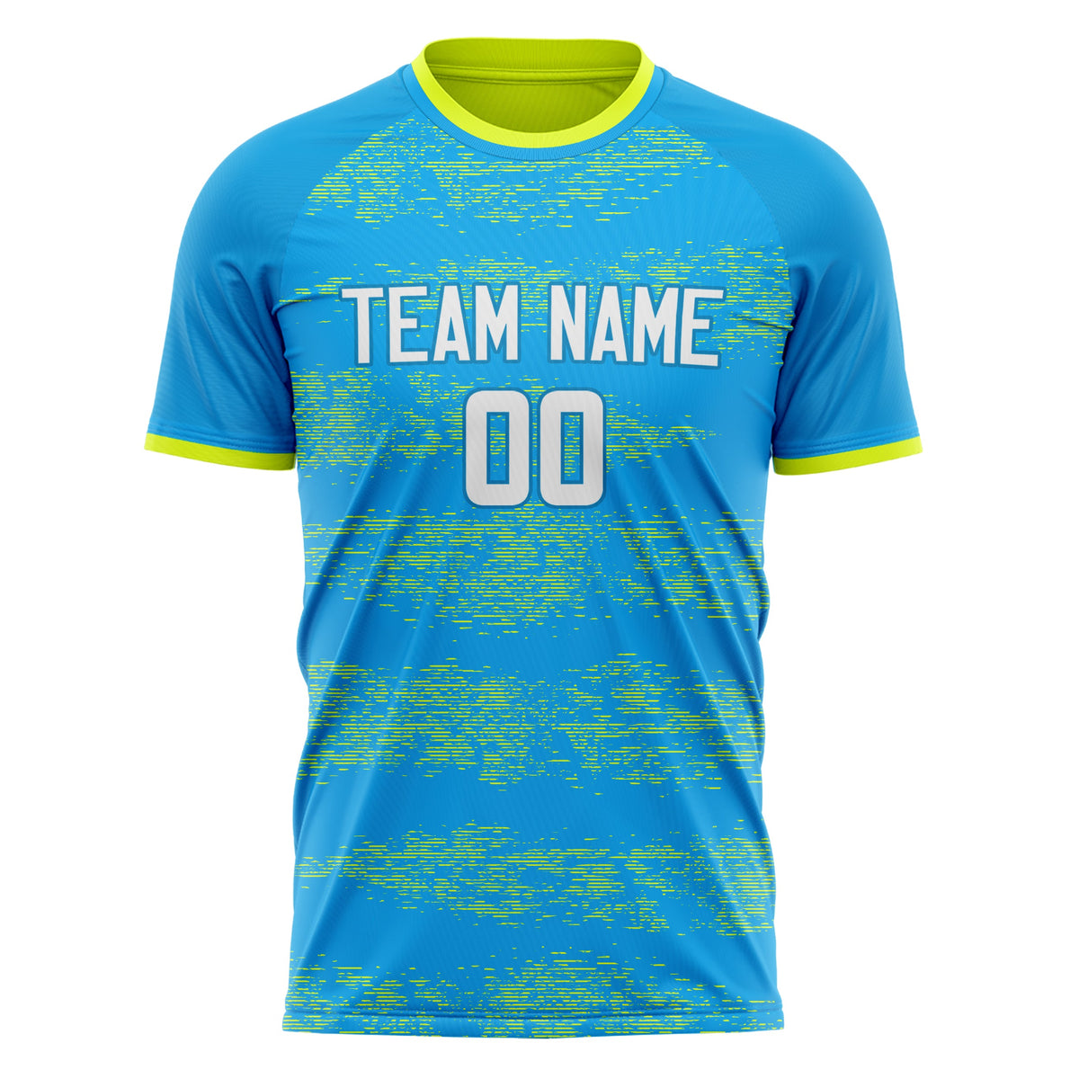 Custom Blue Yellow Pattern Soccer Jersey