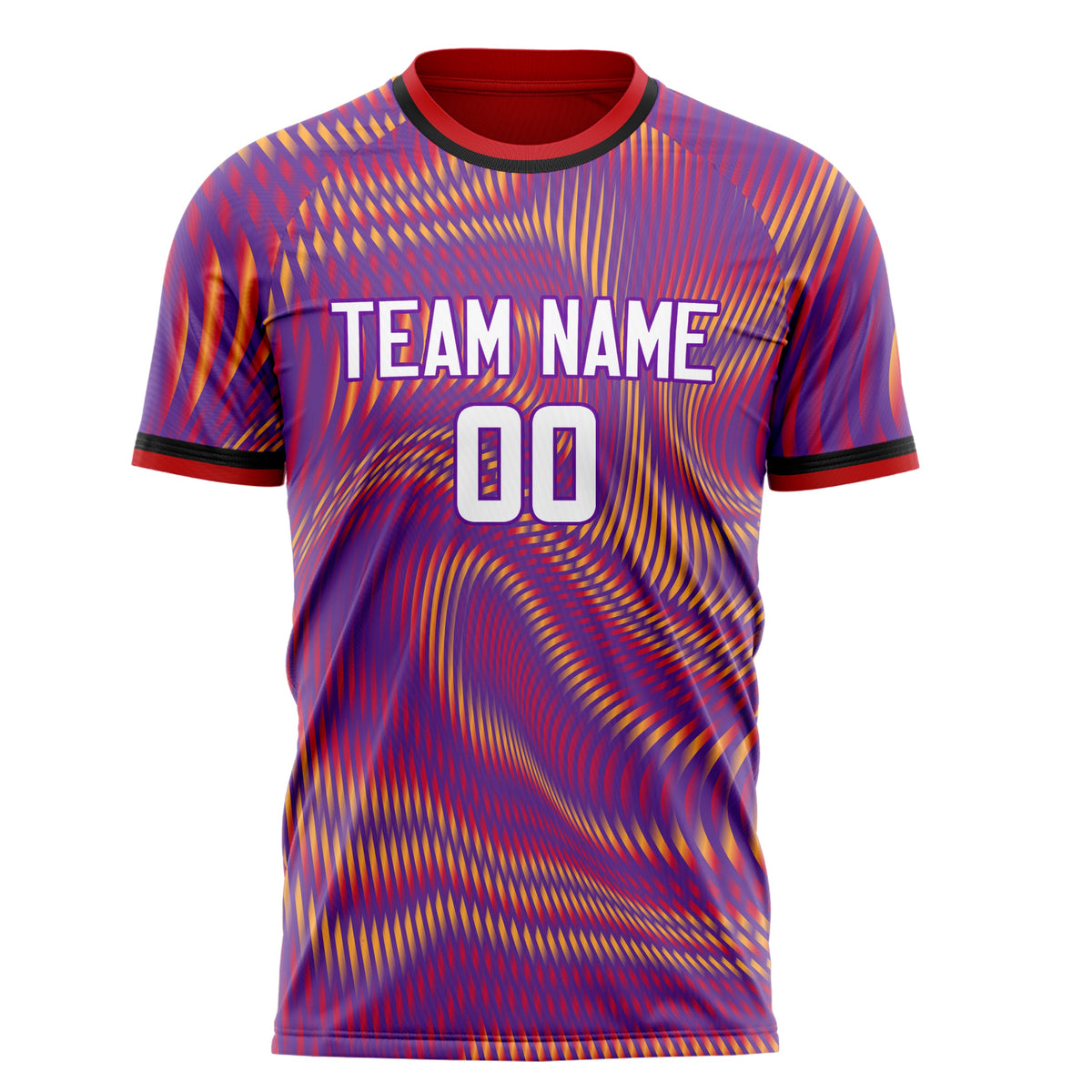 Custom Purple Red Pattern Soccer Jersey