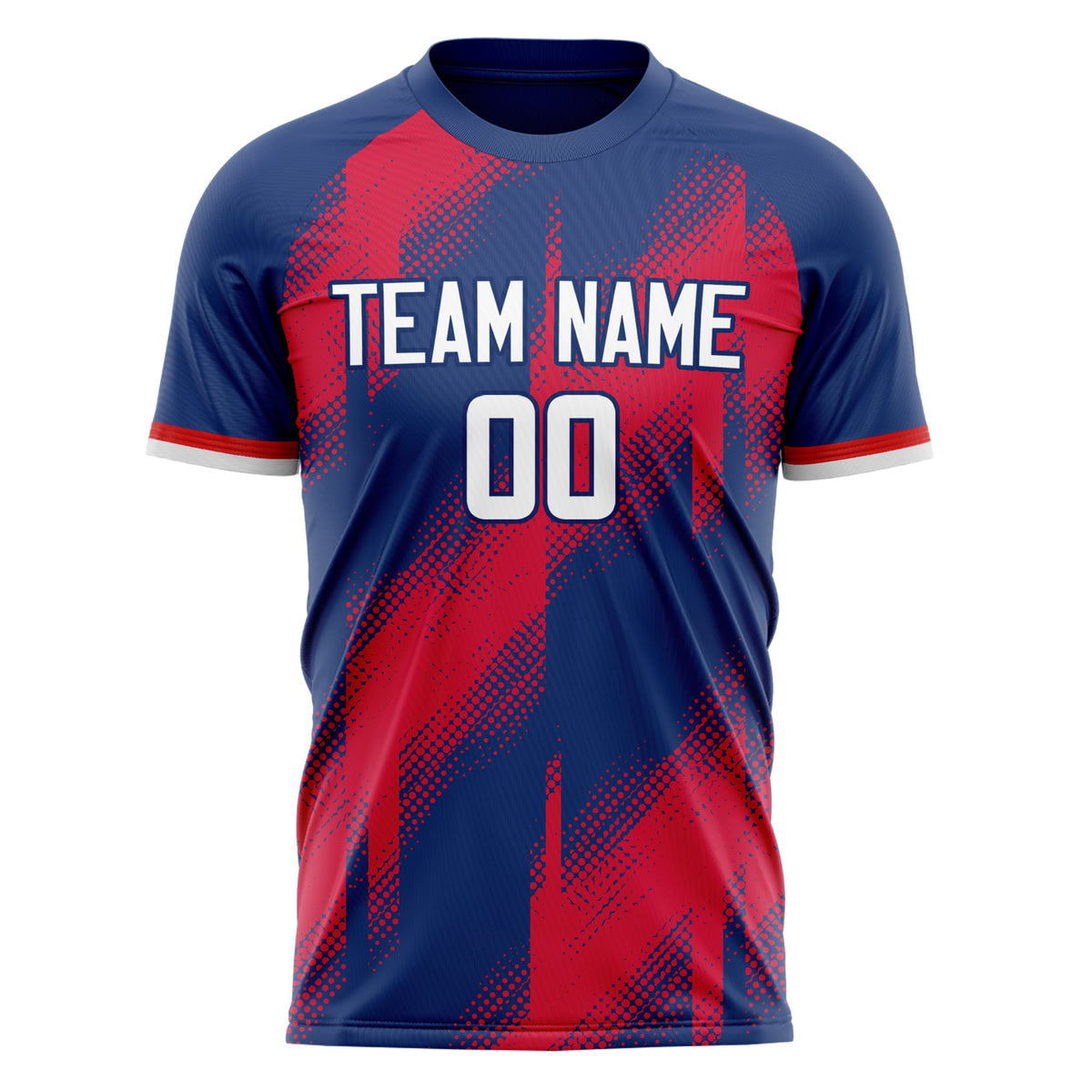 Custom Royal Red Pattern Soccer Jersey