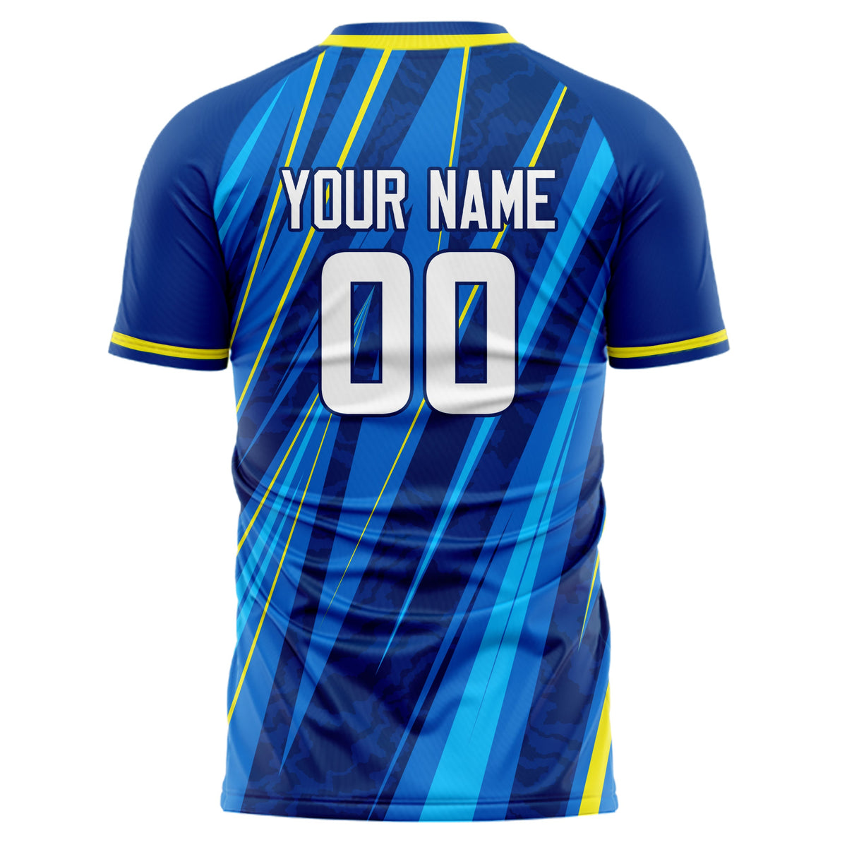 Custom Royal White Pattern Soccer Jersey