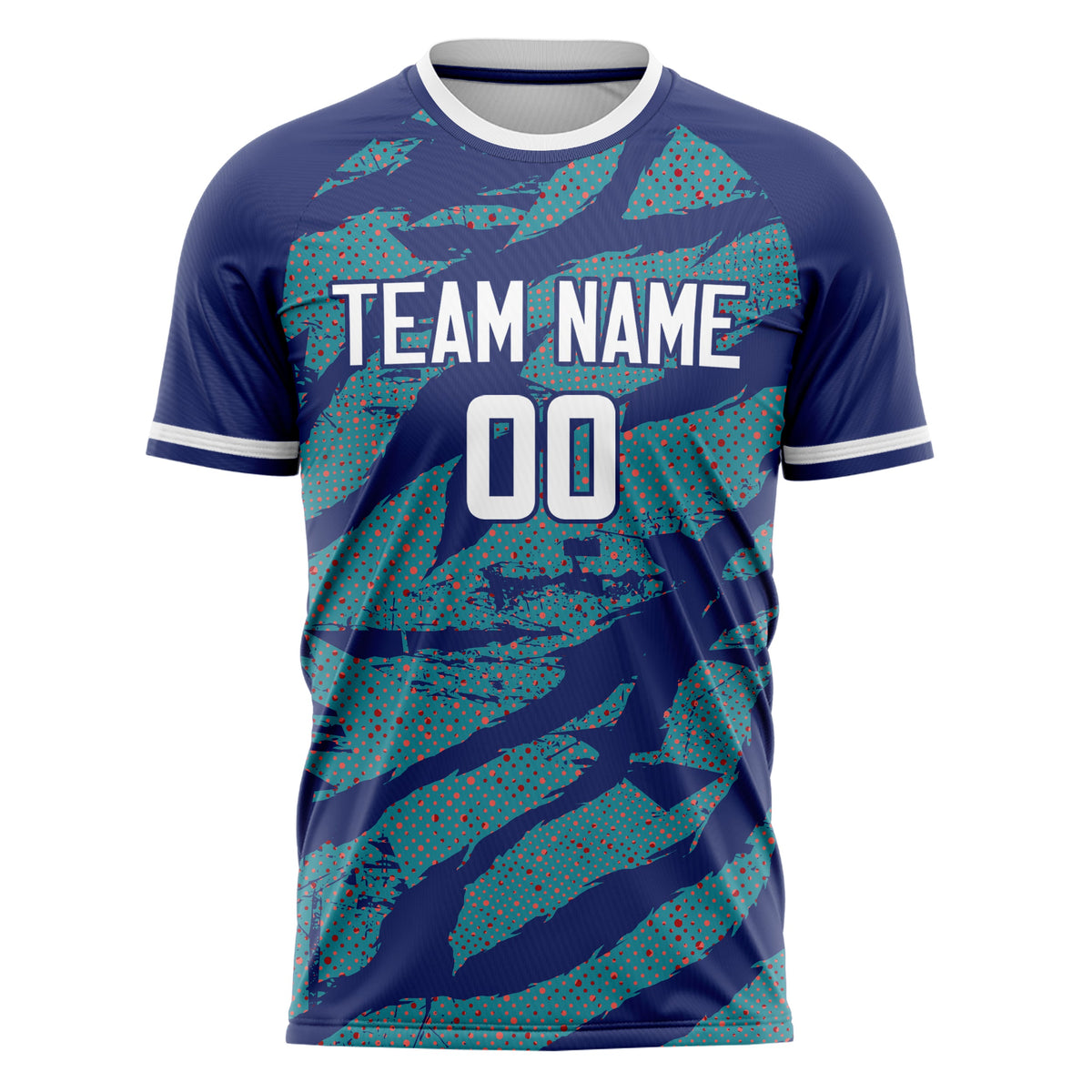 Custom Purple Green Pattern Soccer Jersey