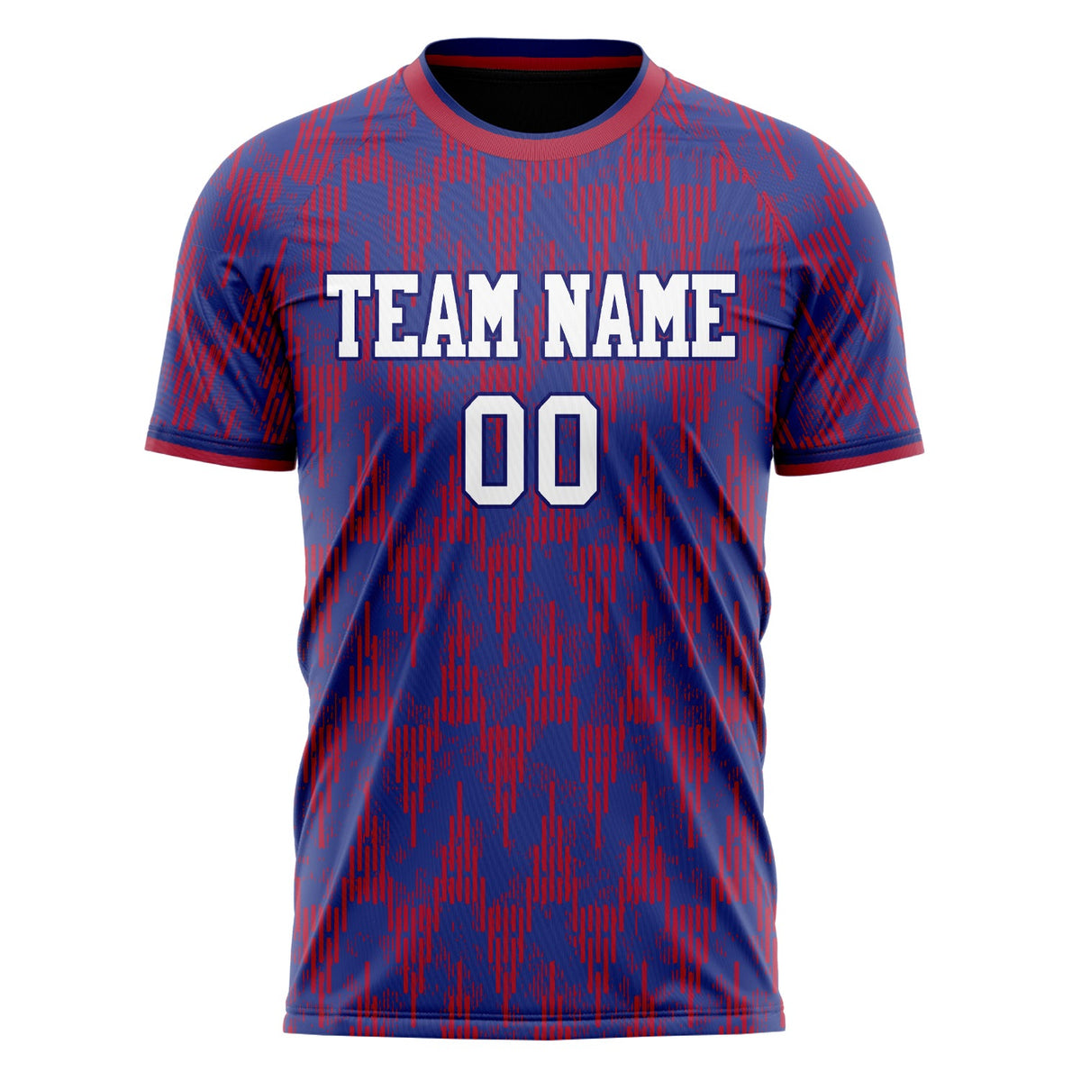 Custom Royal Red Pattern Soccer Jersey