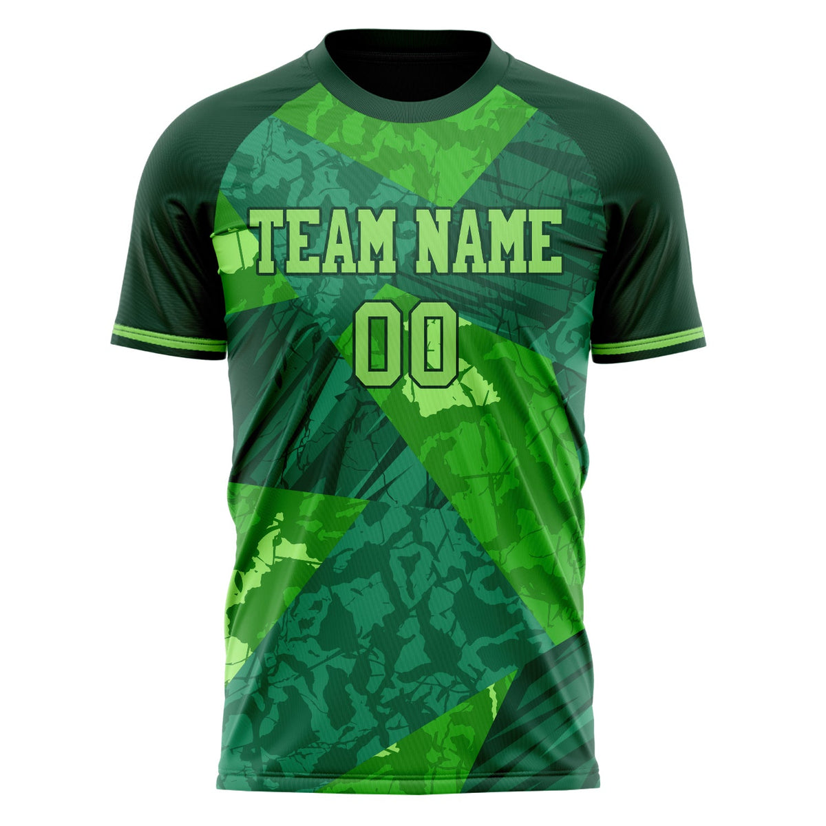 Custom Green Kelly Green Pattern Soccer Jersey