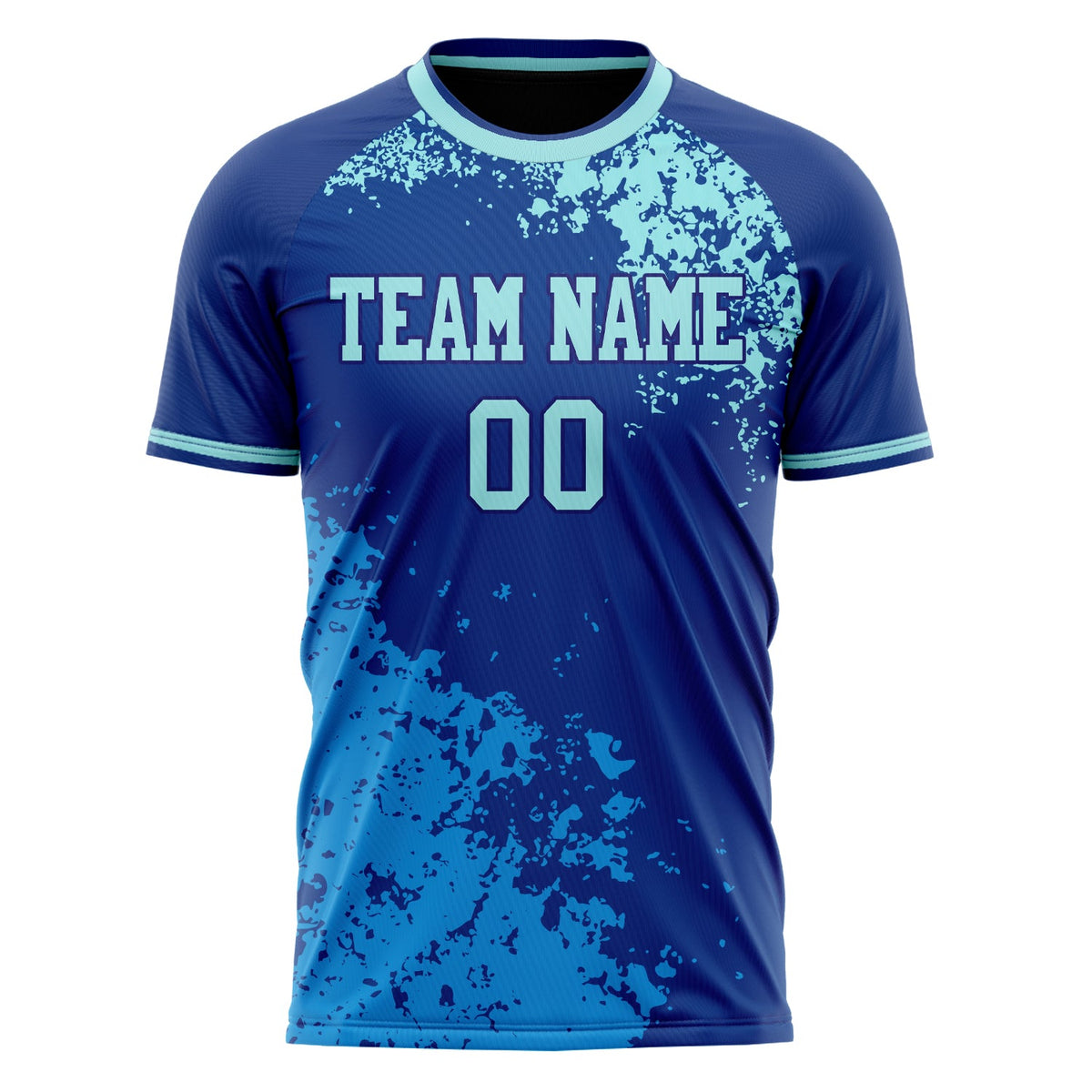 Custom Royal Teal Pattern Soccer Jersey