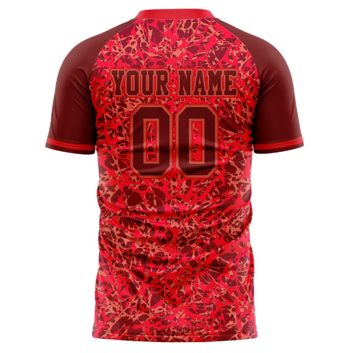 Custom Red Crimson Pattern Soccer Jersey