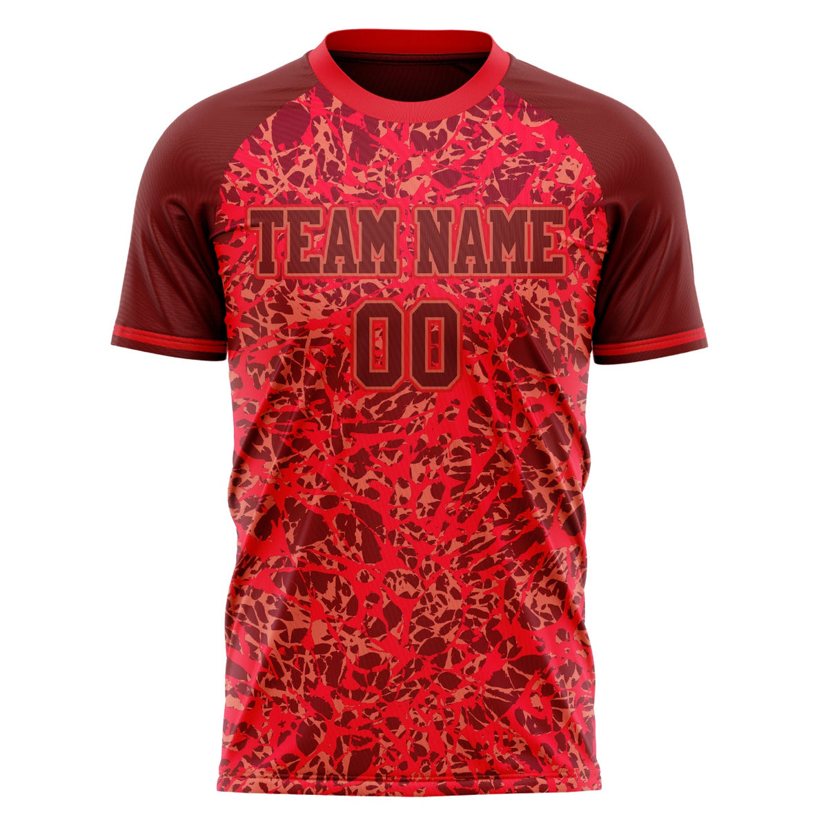 Custom Red Crimson Pattern Soccer Jersey