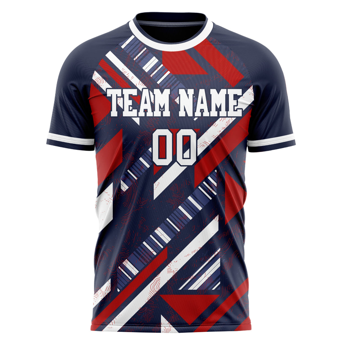 Custom Navy White Pattern Soccer Jersey