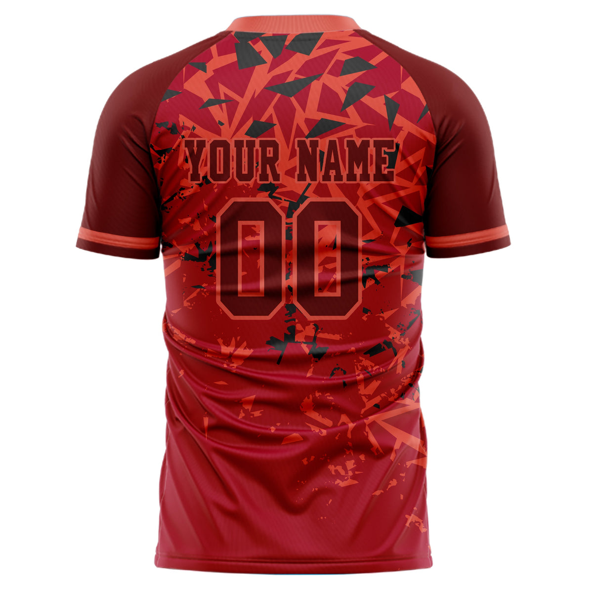 Custom Red Black Pattern Soccer Jersey