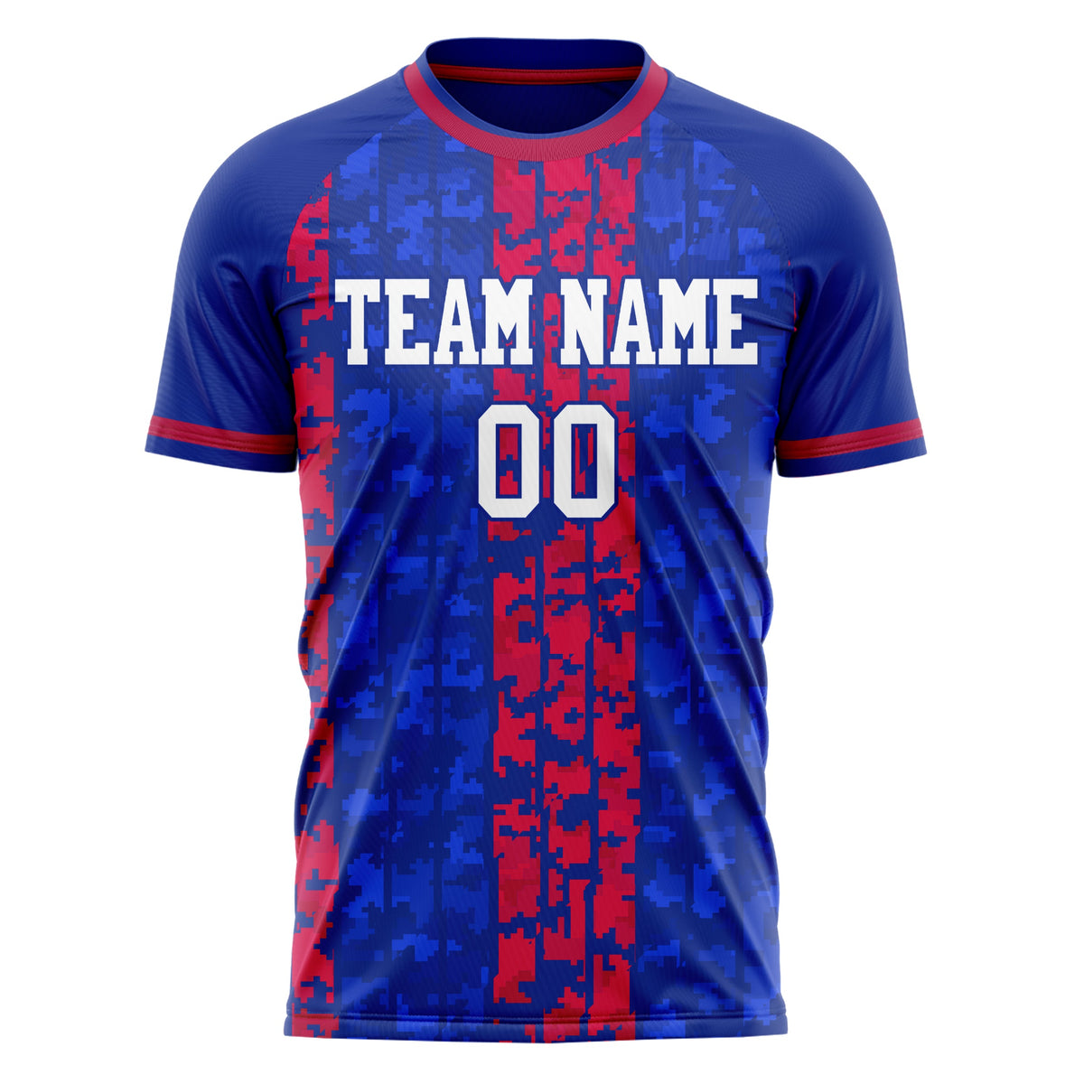 Custom Royal Red Pattern Soccer Jersey