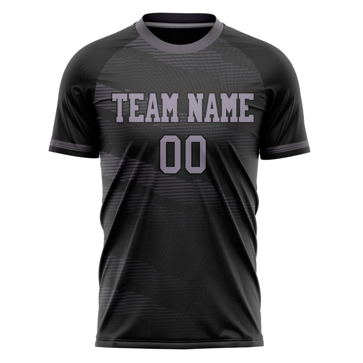 Custom Black Purple Pattern Soccer Jersey