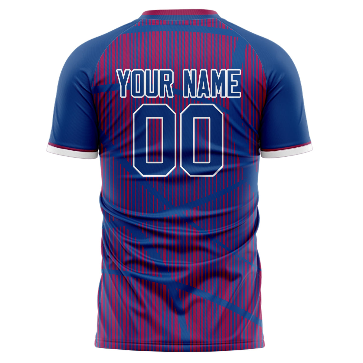 Custom Navy Red Pattern Soccer Jersey