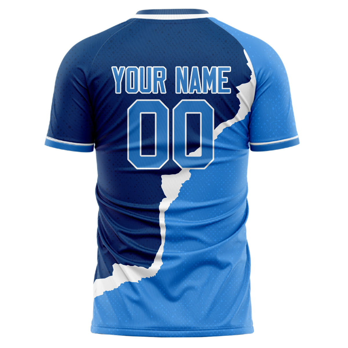 Custom Navy Blue Pattern Soccer Jersey