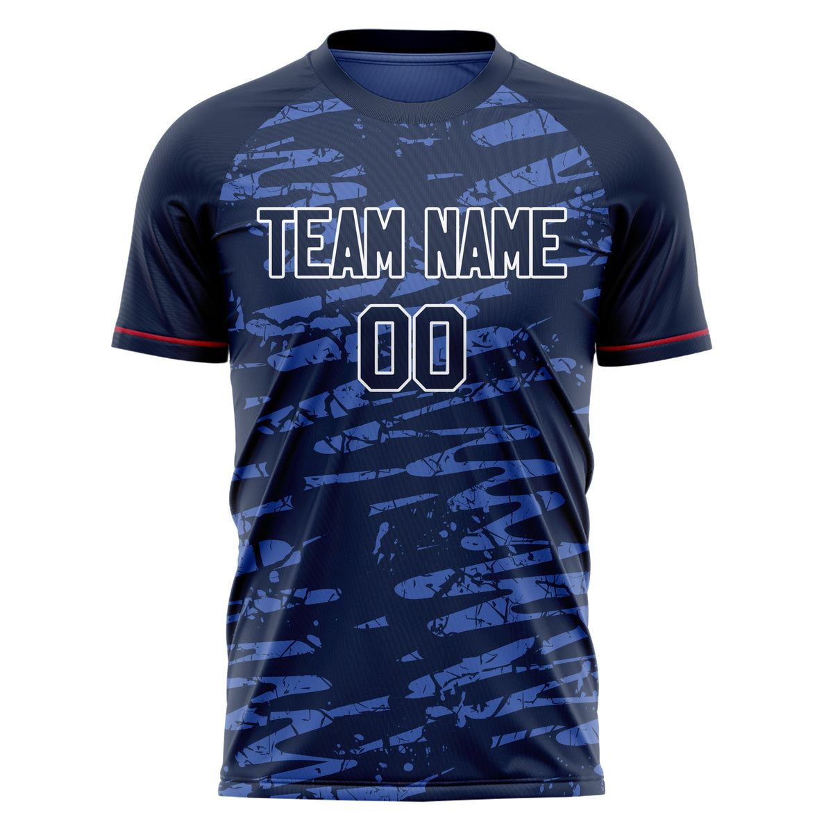 Custom Navy White Pattern Soccer Jersey