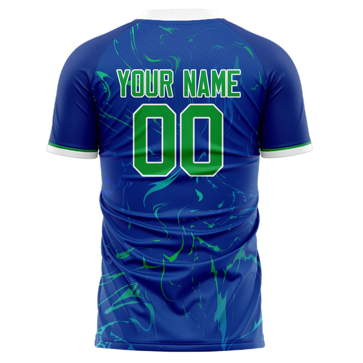 Custom Royal Kelly Green Pattern Soccer Jersey