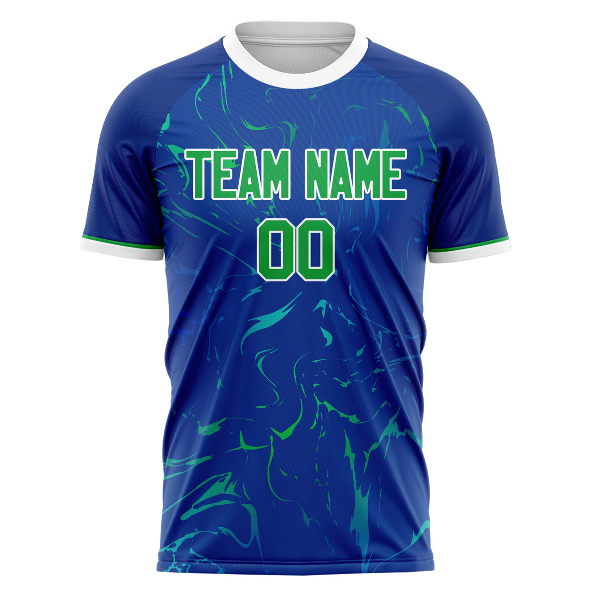 Custom Royal Kelly Green Pattern Soccer Jersey