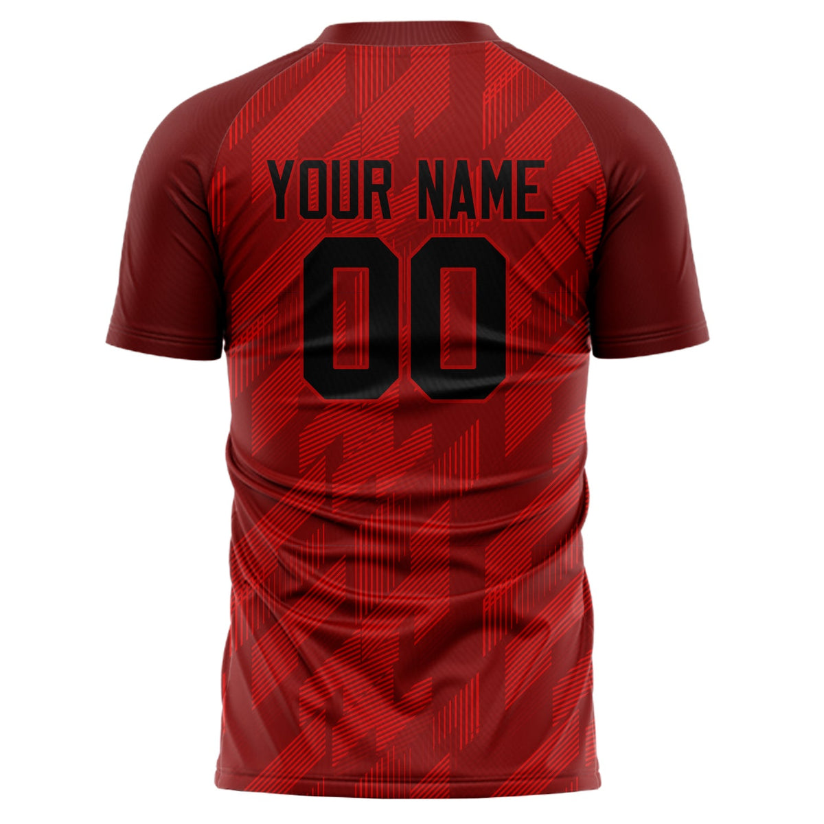 Custom Red Black Pattern Soccer Jersey