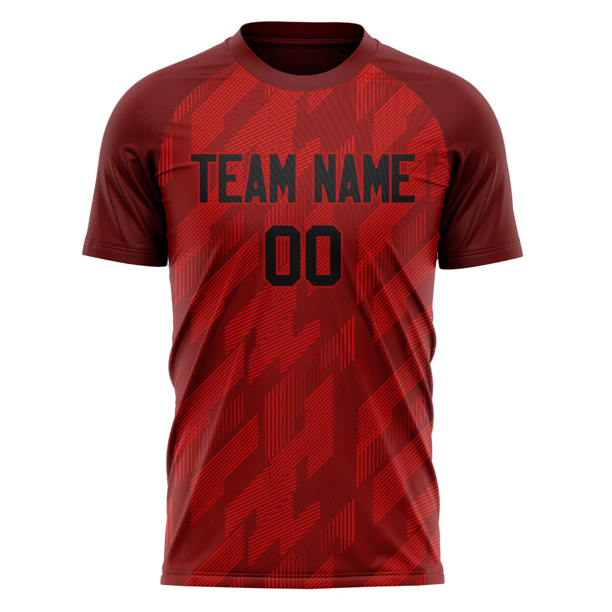 Custom Red Black Pattern Soccer Jersey