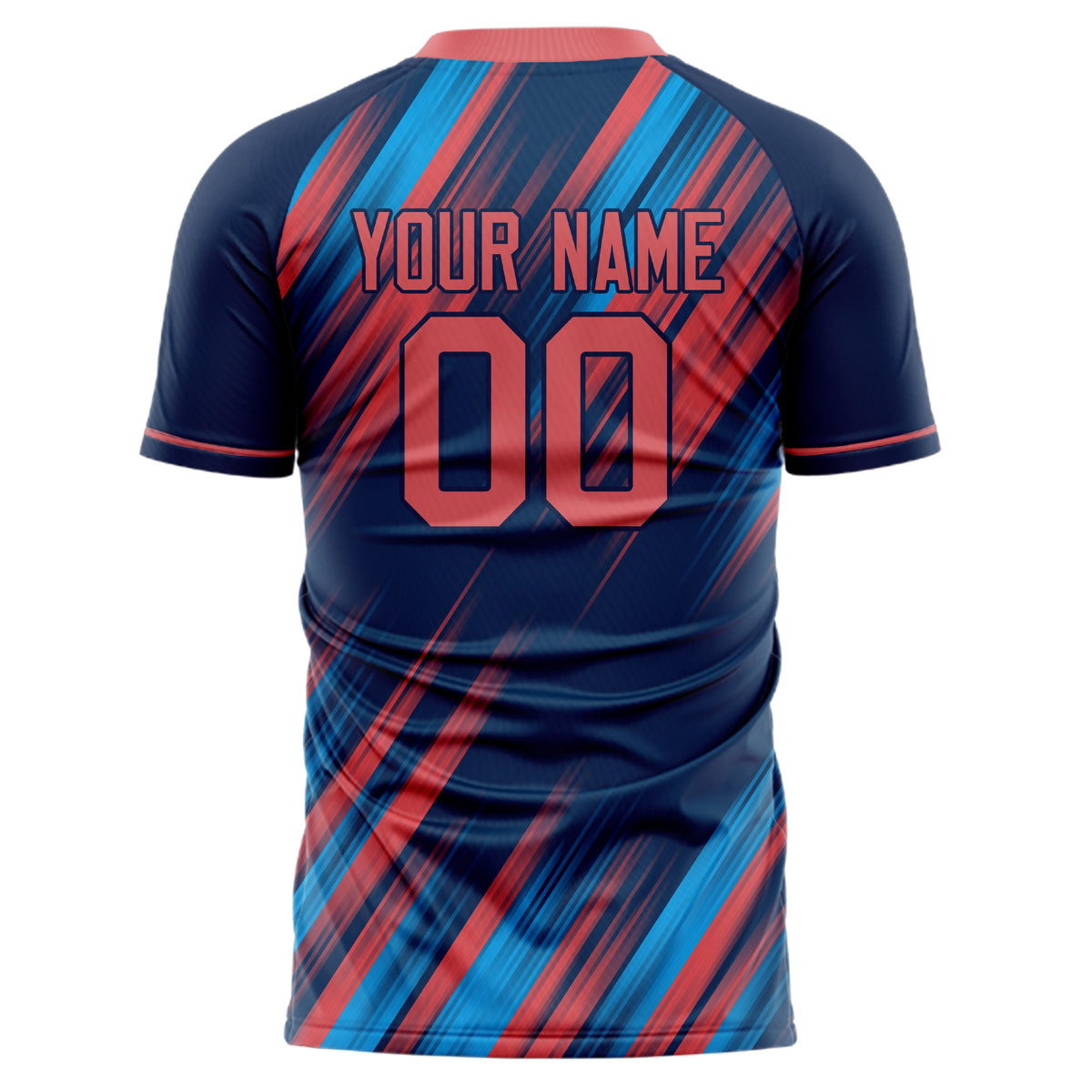 Custom Navy Pink Pattern Soccer Jersey