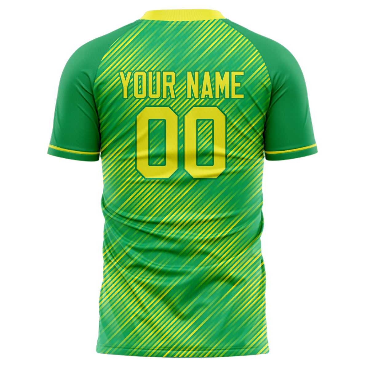 Custom Green Yellow Pattern Soccer Jersey