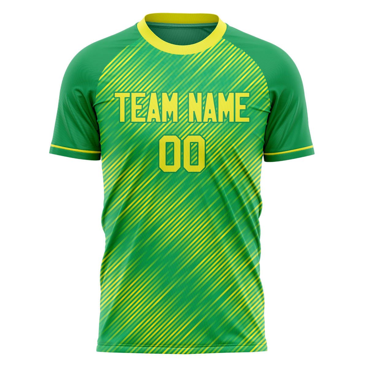 Custom Green Yellow Pattern Soccer Jersey