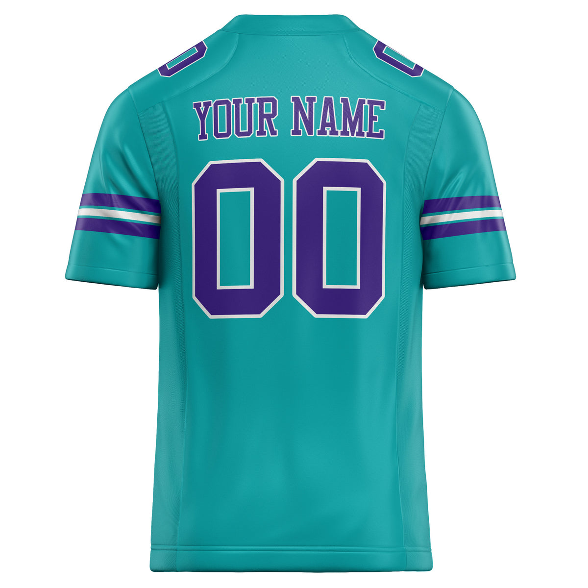 Custom Aqua Purple Solid Colour Football Jersey